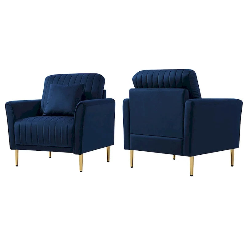 Velvet Accent Chair Living Room Chair Set of 2