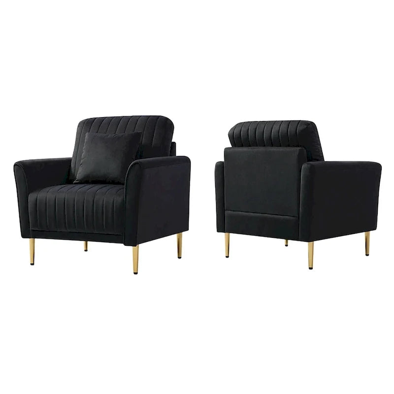 Velvet Accent Chair Living Room Chair Set of 2