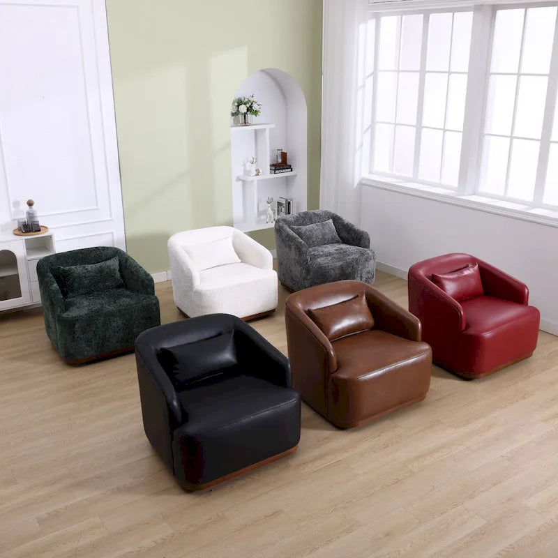 Swivel Barrel Chair,Comfy Round Accent Sofa Chair,360 Degree Swivel Barrel Club Chair,Leisure Arm Chair for Nursery