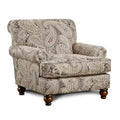 Capernicus Beige Paisley Print Accent Chair