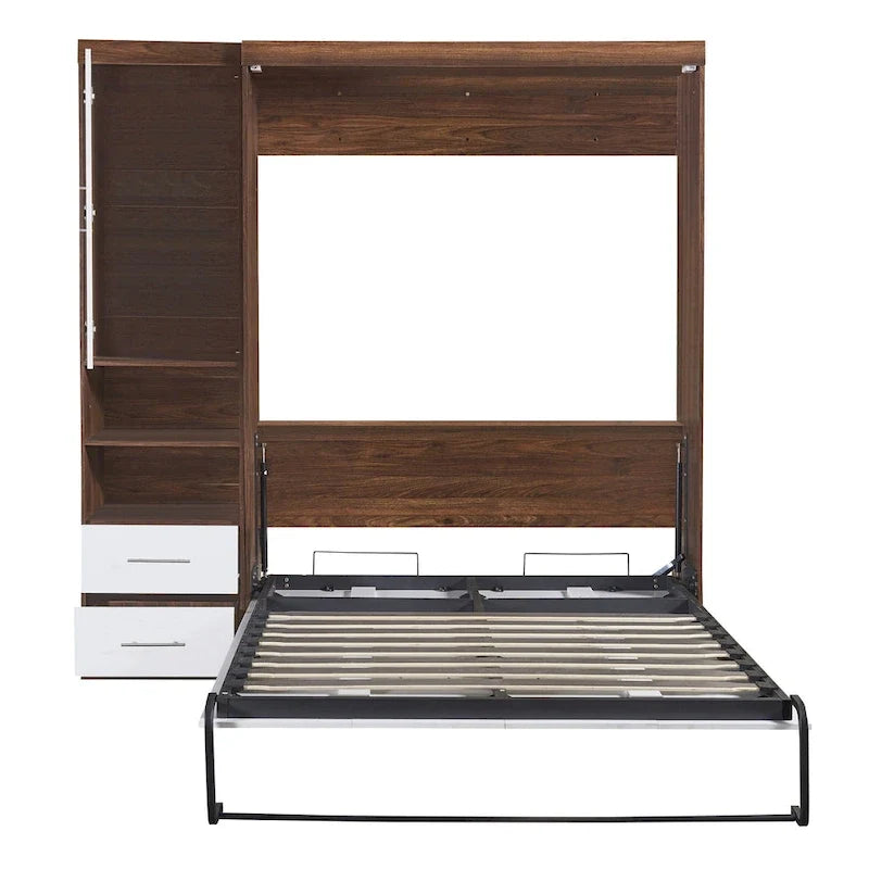 Full Size Murphy Bed Wall Bed with Cabinet