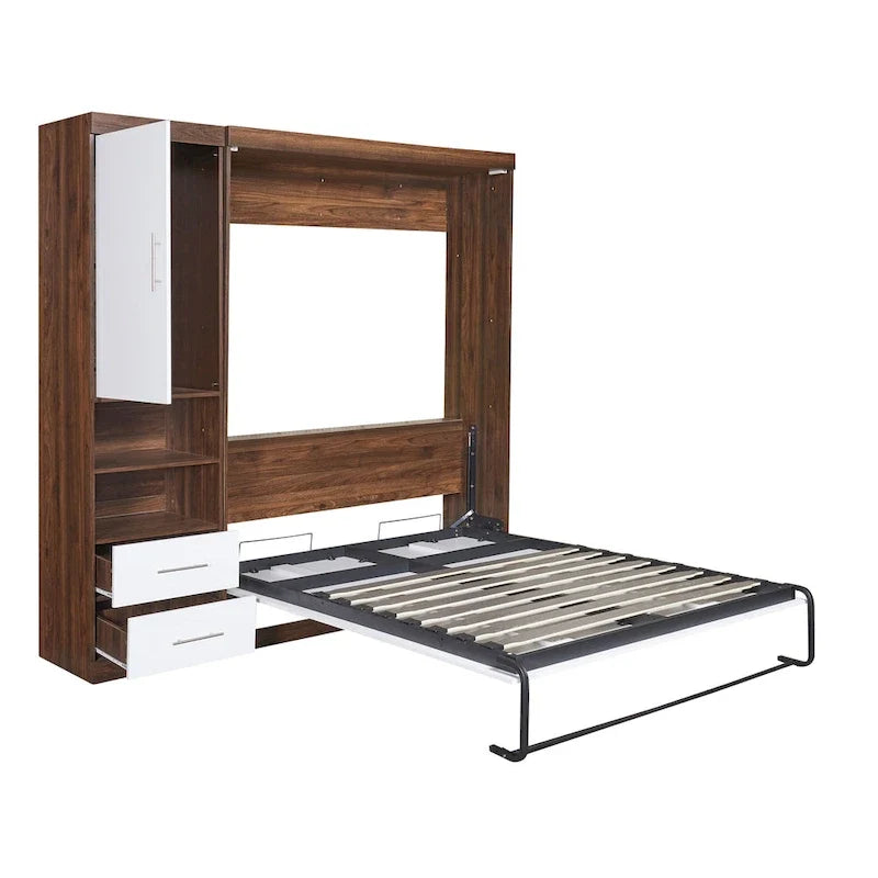 Full Size Murphy Bed Wall Bed with Cabinet