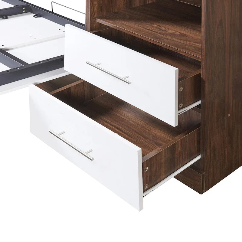 Full Size Murphy Bed Wall Bed with Cabinet
