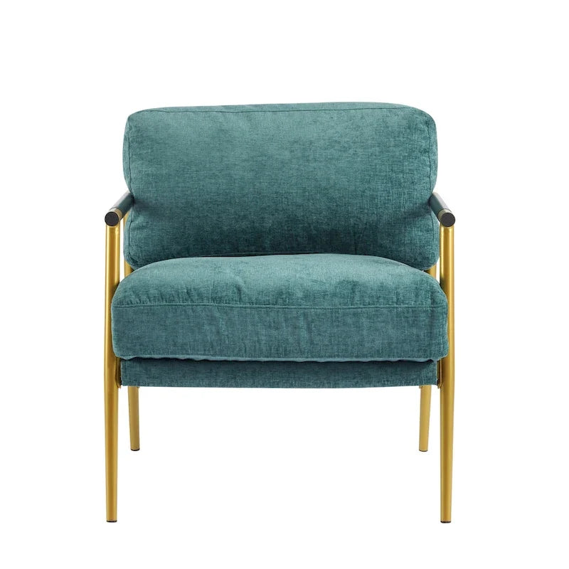 Varsts Modern Upholstered Accent Chair with Wood Frame, Emerald by Christopher Knight Home