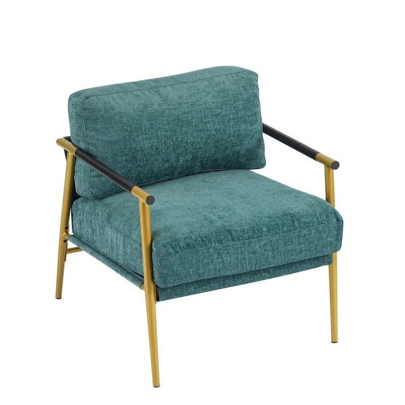 Varsts Modern Upholstered Accent Chair with Wood Frame, Emerald by Christopher Knight Home