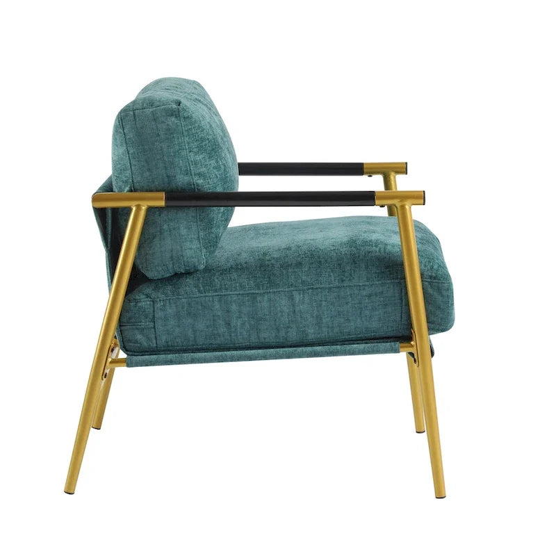 Varsts Modern Upholstered Accent Chair with Wood Frame, Emerald by Christopher Knight Home