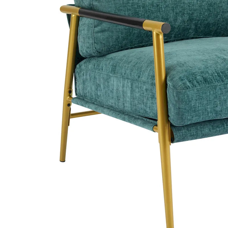 Varsts Modern Upholstered Accent Chair with Wood Frame, Emerald by Christopher Knight Home