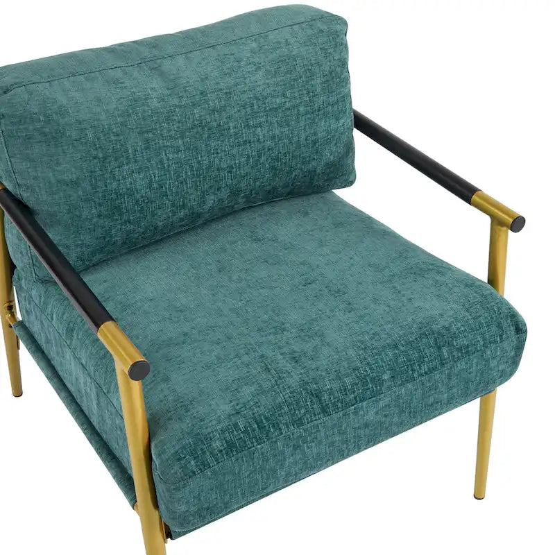 Varsts Modern Upholstered Accent Chair with Wood Frame, Emerald by Christopher Knight Home