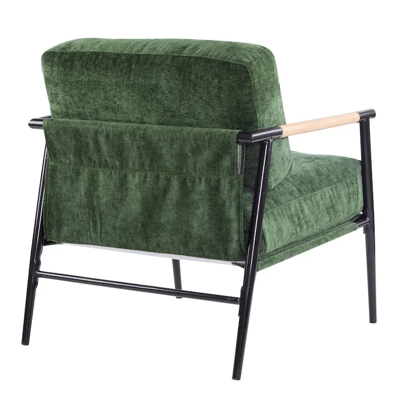Varsts Modern Upholstered Accent Chair with Wood Frame, Emerald by Christopher Knight Home