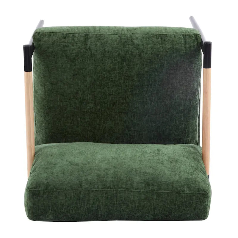 Varsts Modern Upholstered Accent Chair with Wood Frame, Emerald by Christopher Knight Home