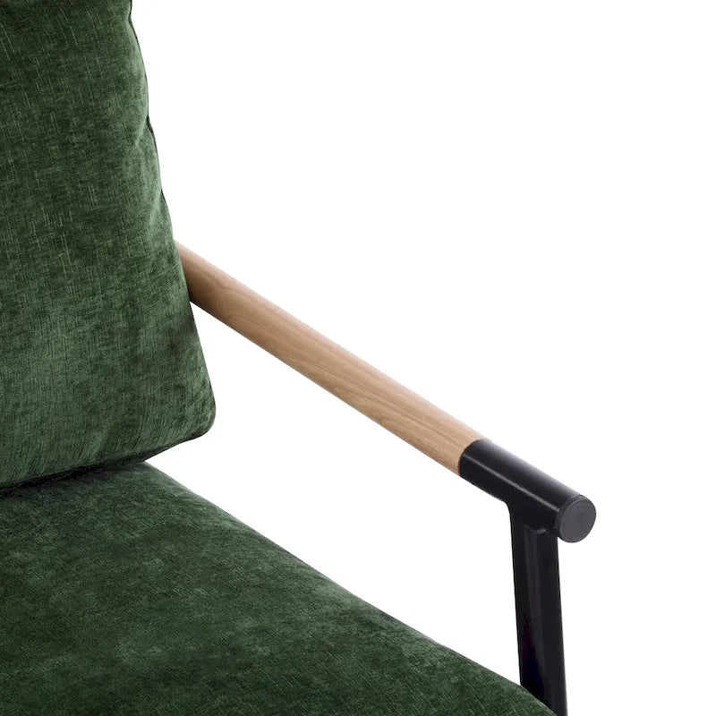 Varsts Modern Upholstered Accent Chair with Wood Frame, Emerald by Christopher Knight Home