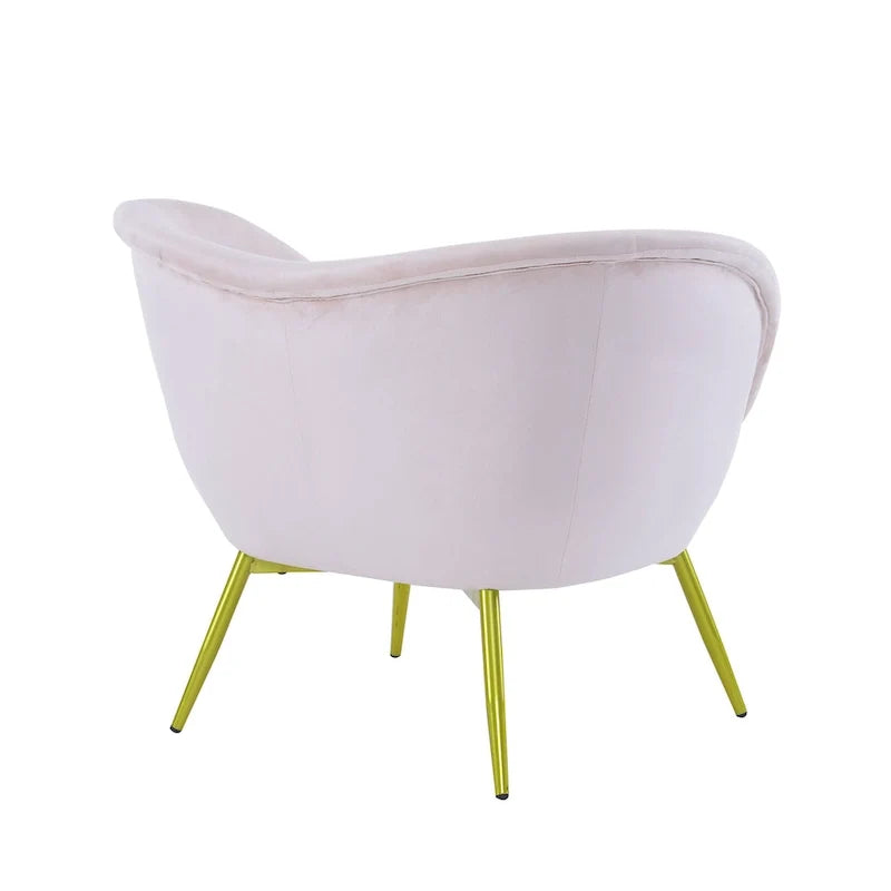 Christopher Knight Home - Fauteuil d'appoint moderne Eliana en tissu Teddy avec dossier incurvé et pieds dorés