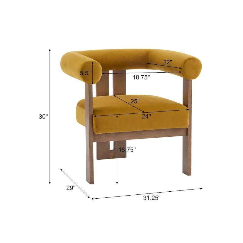 Gilbert Modern Upholstered Round Arm Accent Chair by Christopher Knight Home