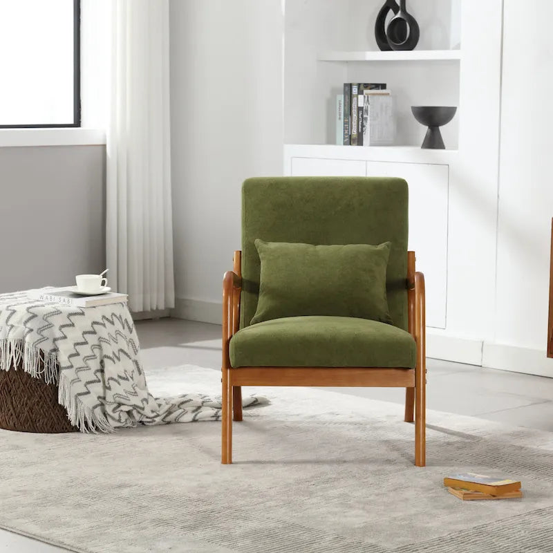 GDFStudio - Olivia Velvet Upholstered Accent Chair with Solid Wood Frame and Comfortable Cushion