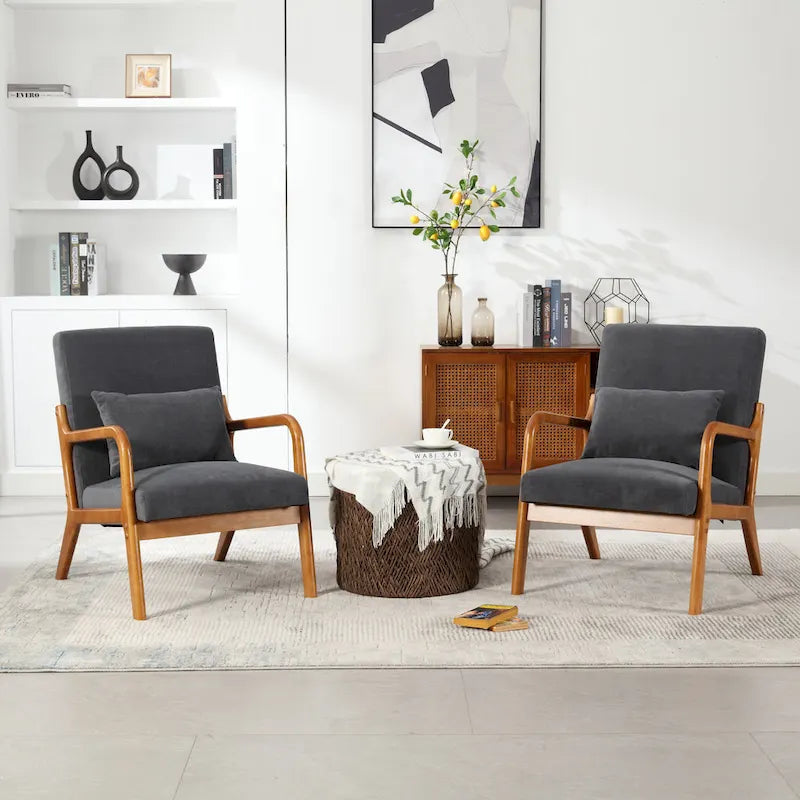 GDFStudio - Olivia Velvet Upholstered Accent Chair with Solid Wood Frame and Comfortable Cushion