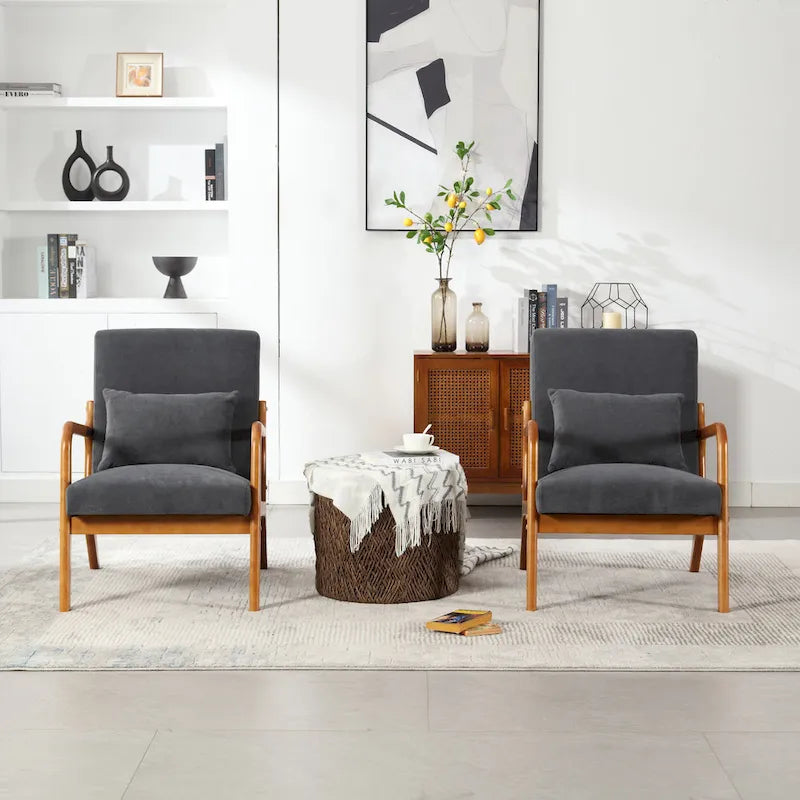 GDFStudio - Olivia Velvet Upholstered Accent Chair with Solid Wood Frame and Comfortable Cushion