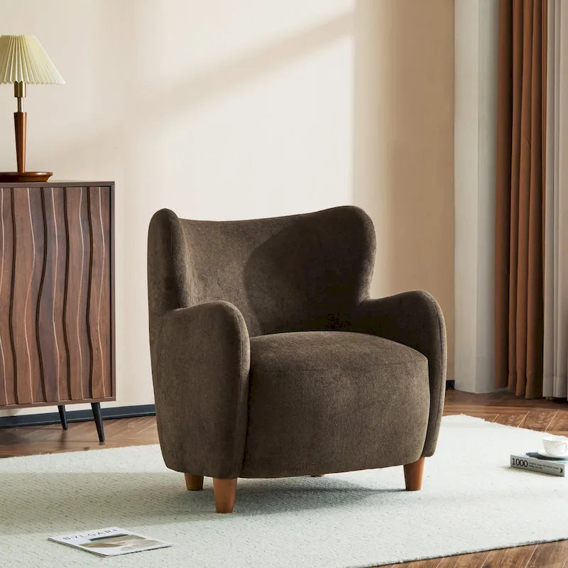 Fauteuil d'appoint à dossier haut en tissu Bacho par Christopher Knight Home