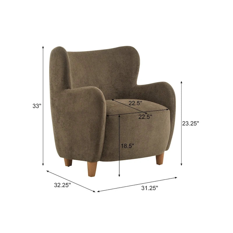 Fauteuil d'appoint à dossier haut en tissu Bacho par Christopher Knight Home