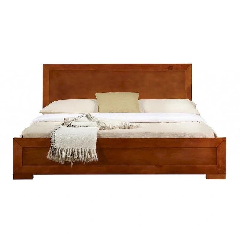 Cadre de lit queen en bois brun HomeRoots