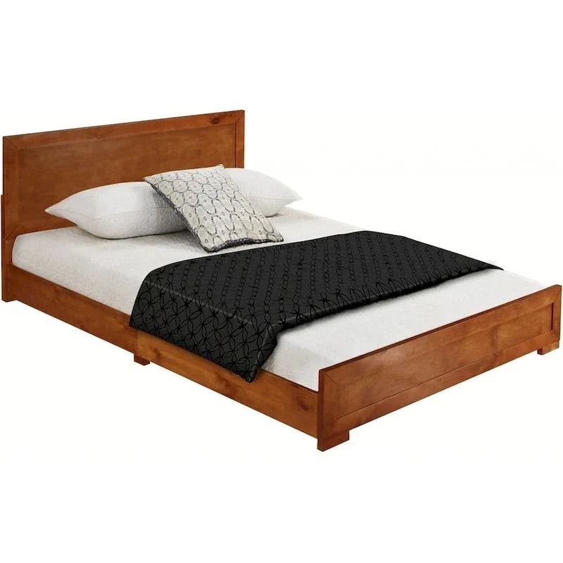 Cadre de lit queen en bois brun HomeRoots