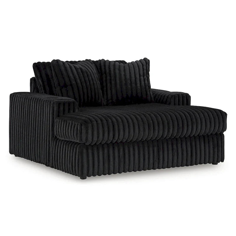 Signature Design by Ashley Midnight-Madness, grande méridienne noire – 163 cm (L) x 173 cm (P) x 104 cm (H)