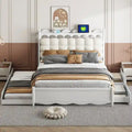 Letto a piattaforma in legno con 2 grandi cassetti e letto estraibile (trundle) Twin-XL