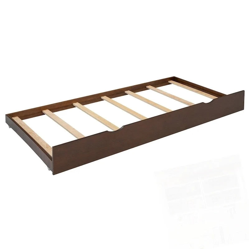 Letto a piattaforma in legno con 2 grandi cassetti e letto estraibile (trundle) Twin-XL