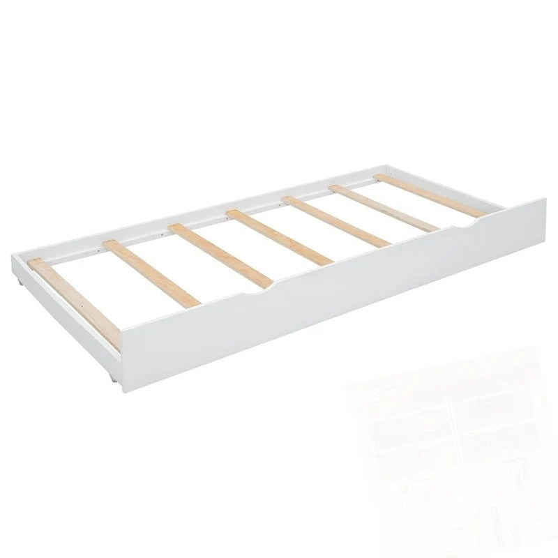 Letto a piattaforma in legno con 2 grandi cassetti e letto estraibile (trundle) Twin-XL