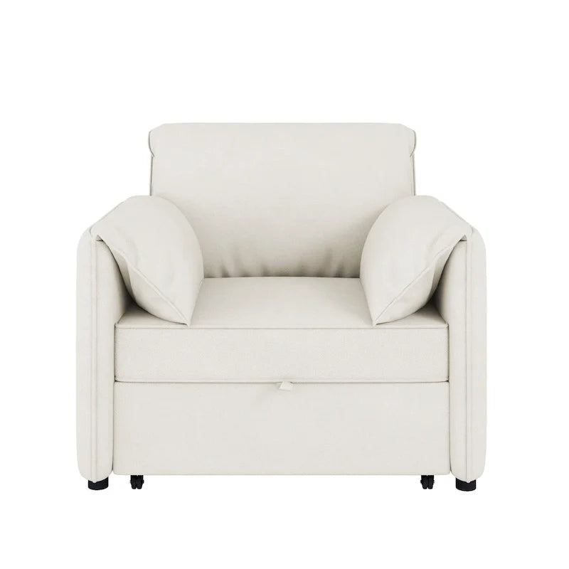 Roomfitters Convertible Sofa Bed, 3 in 1 Sleeper Chair with Adjustable Backrest and Thick Cushions, Linen Frame