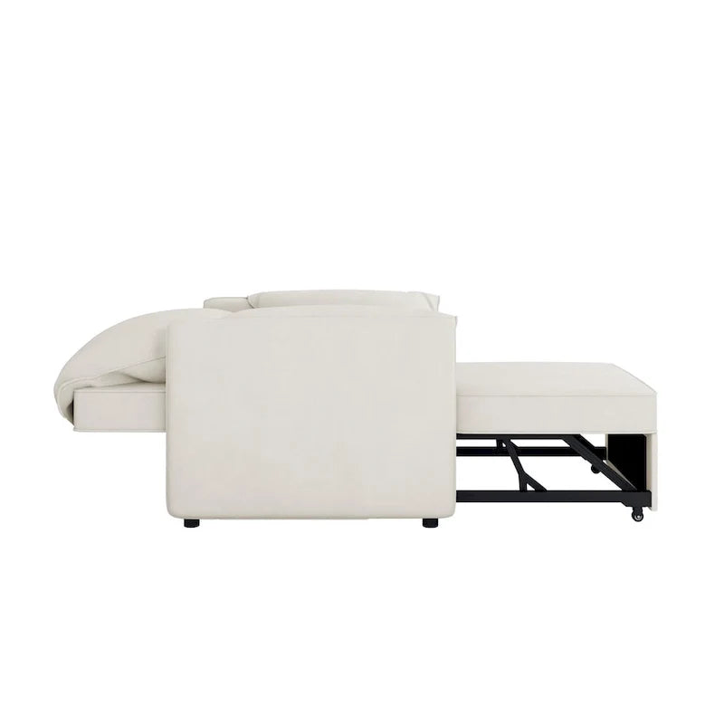 Roomfitters Convertible Sofa Bed, 3 in 1 Sleeper Chair with Adjustable Backrest and Thick Cushions, Linen Frame