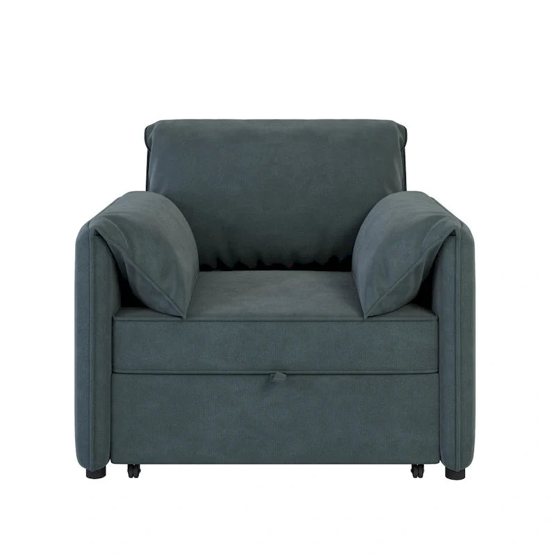 Roomfitters Convertible Sofa Bed, 3 in 1 Sleeper Chair with Adjustable Backrest and Thick Cushions, Linen Frame
