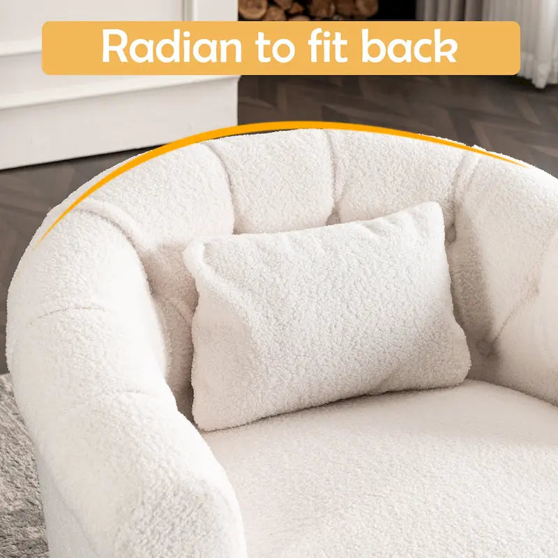 Velvet Swivel Chair with Ottoman
