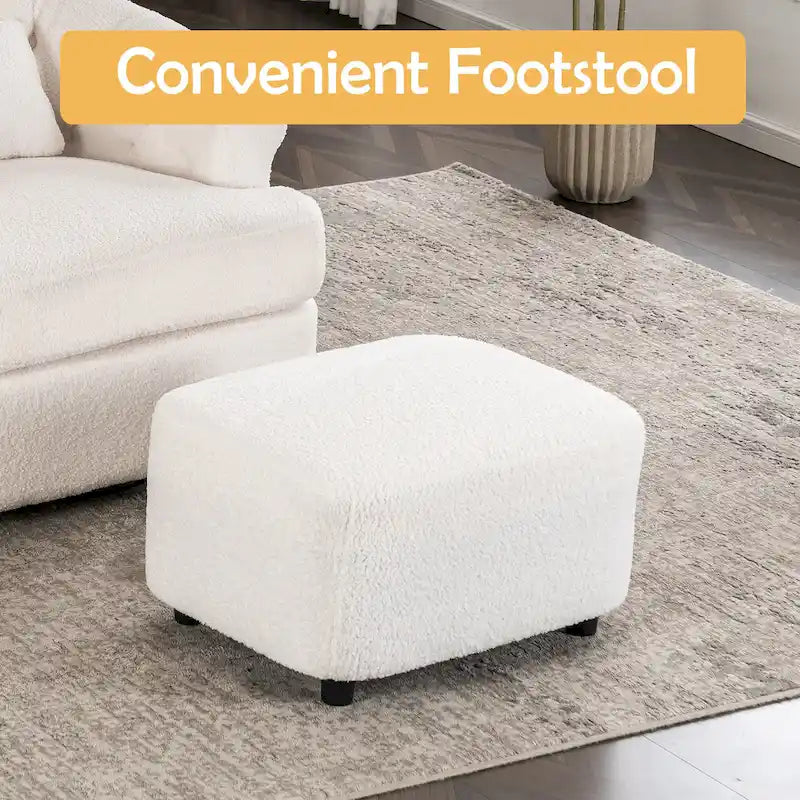 Velvet Swivel Chair with Ottoman