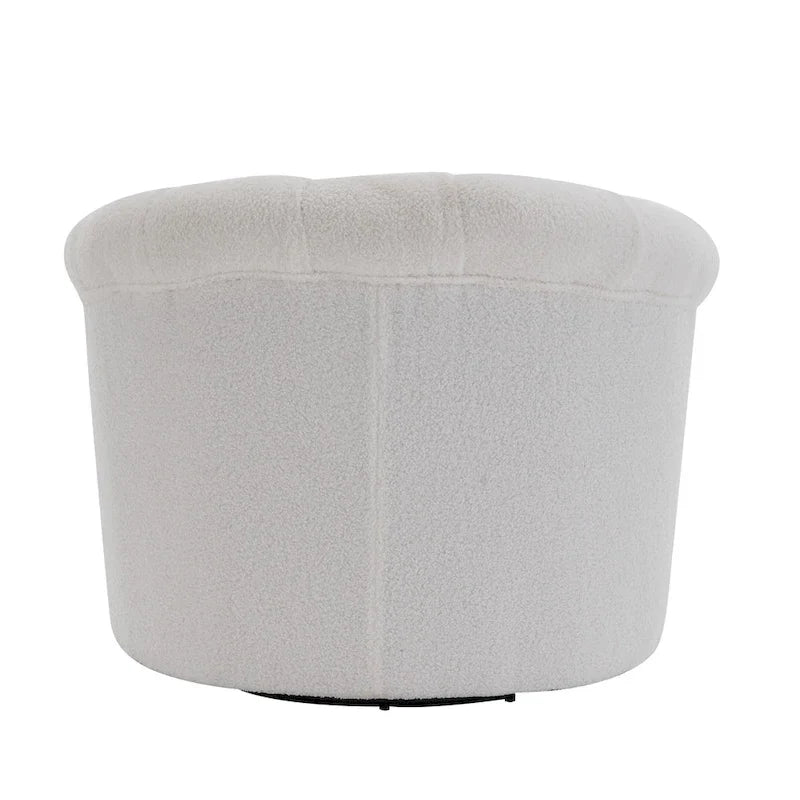 Velvet Swivel Chair with Ottoman