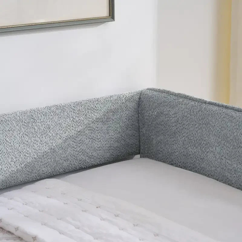 Lettino imbottito in Bouclé con letto estraibile