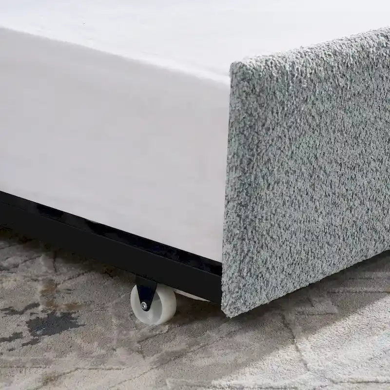 Lettino imbottito in Bouclé con letto estraibile