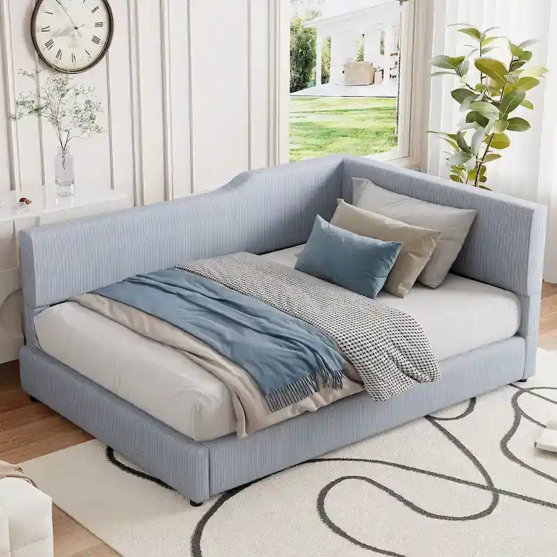 Divano letto a L completo con struttura solida