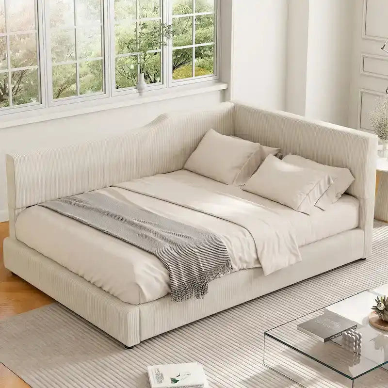 Divano letto a L completo con struttura solida