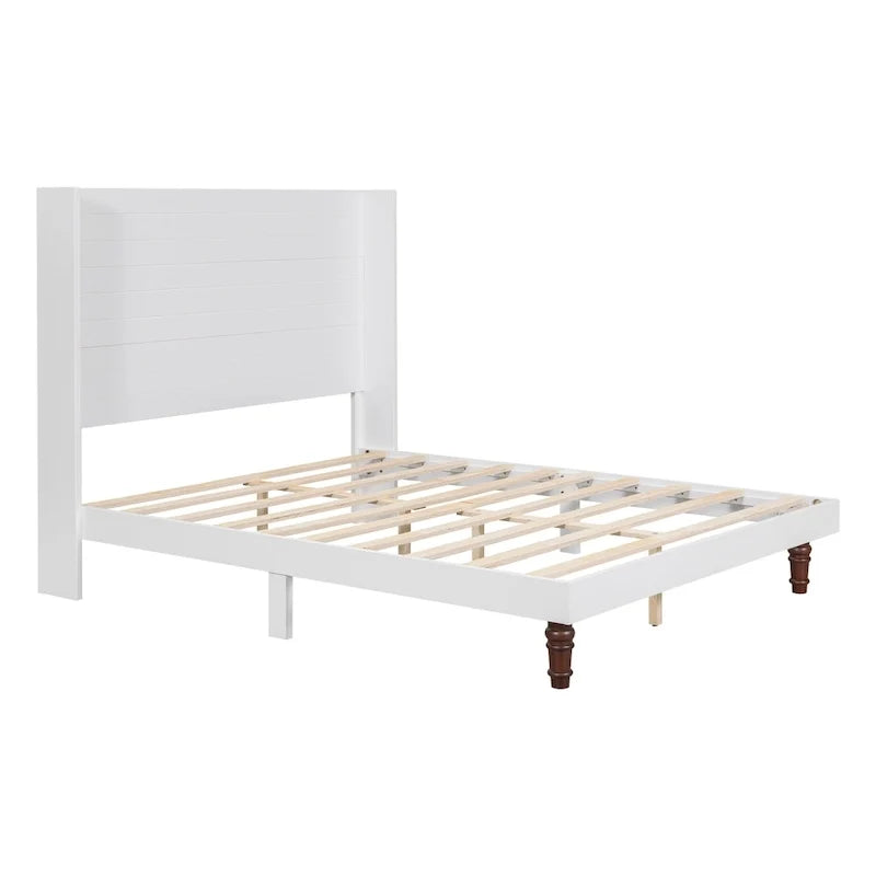 Lit plateforme Queen avec tête de lit haute et dossier confortable