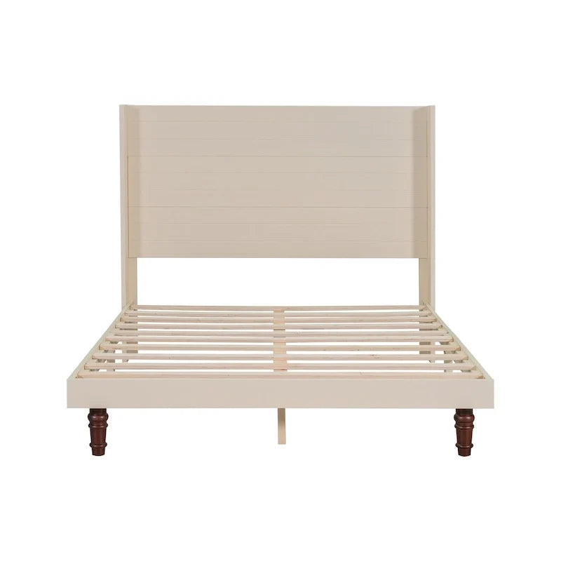 Lit plateforme Queen avec tête de lit haute et dossier confortable