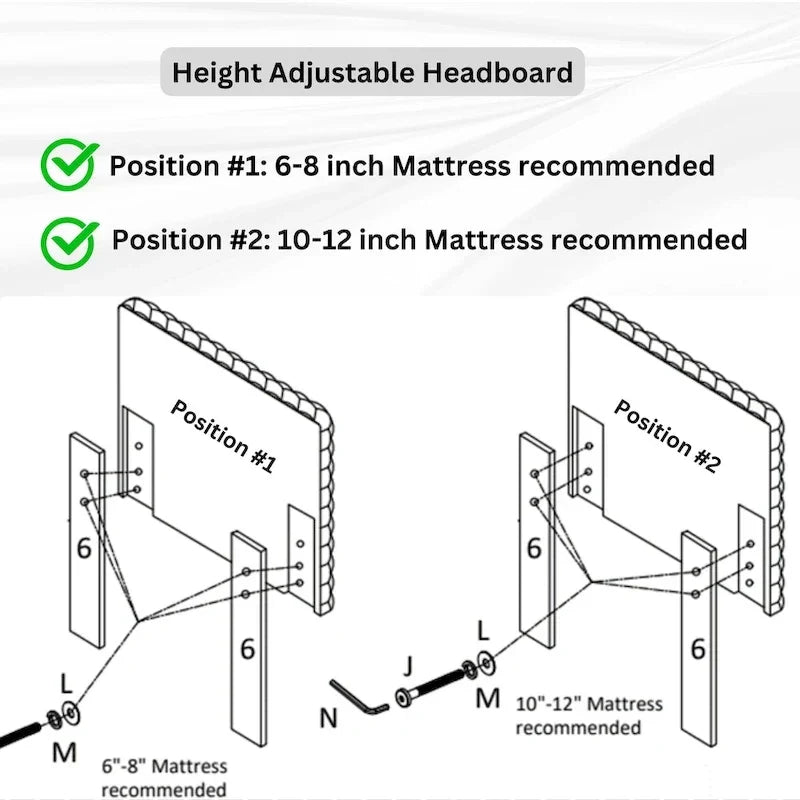 Lit plateforme complet avec tête de lit réglable, Tissu Dove