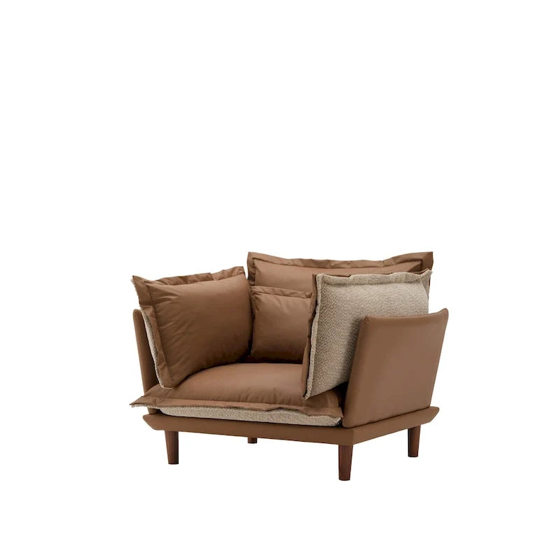 Modern Style Chenille Oversized Armchair Accent Chair Single Sofa Lounge Chair for Living Room, Bedroom