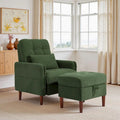 Fauteuil d'appoint rembourré à dossier réglable avec pouf de rangement