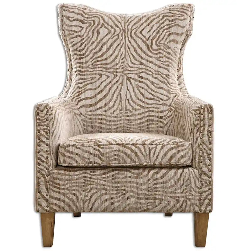 Fauteuil 3,5' Matthew Williams en peluche à motif animal aux tons neutres