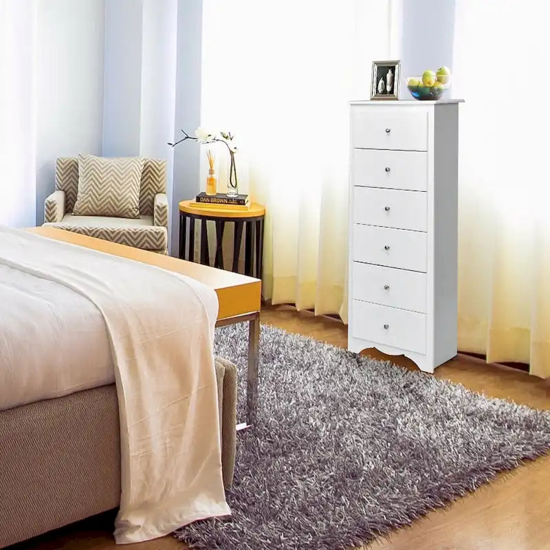 Gymax Cassettiera a 6 cassetti per vestiti, mobile alto per camera da letto