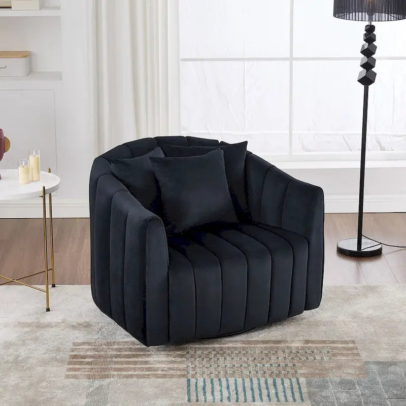 40.35W Upholstered Oversized 360 Swivel Accent Barrel Chair