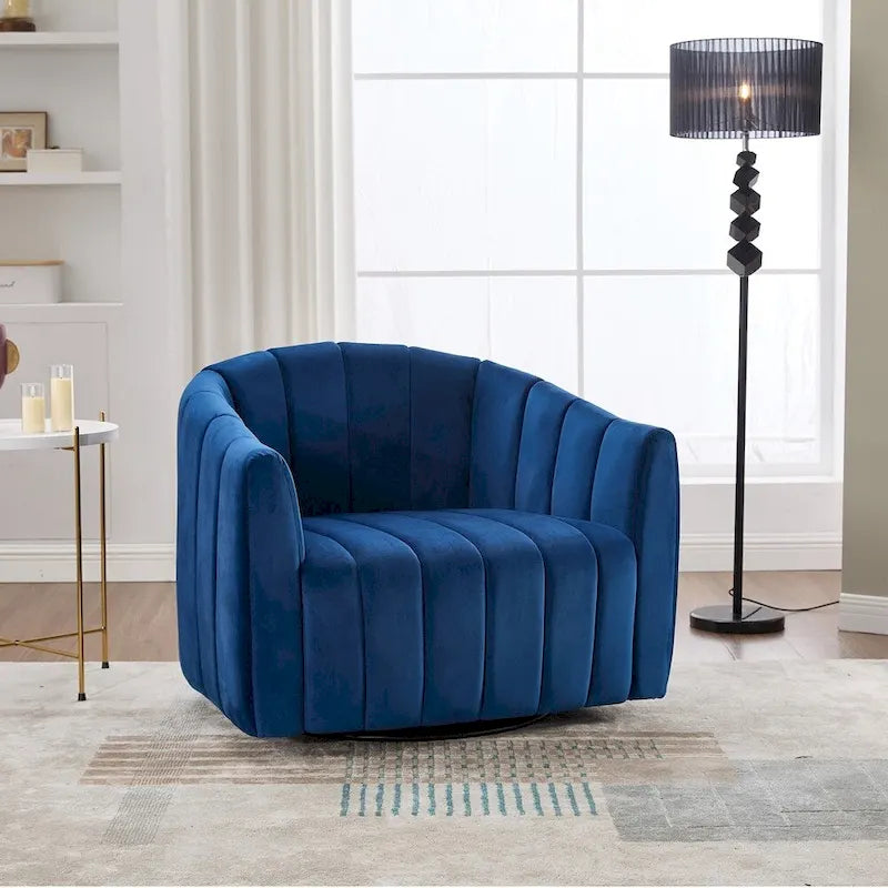 40.35W Upholstered Oversized 360 Swivel Accent Barrel Chair
