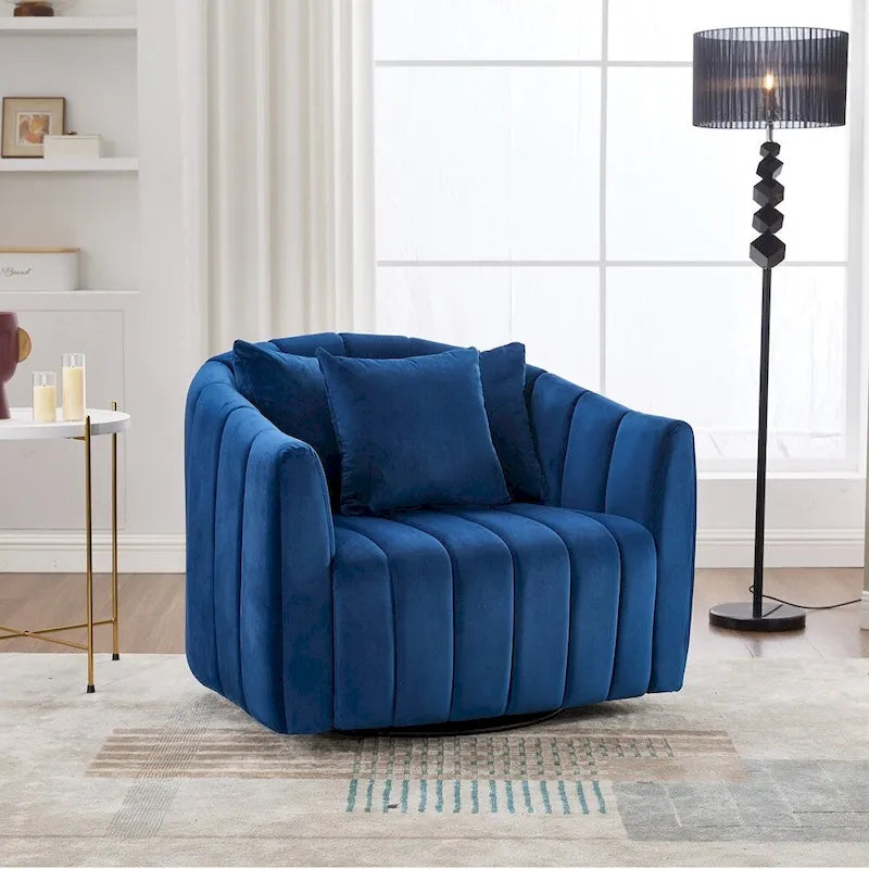 40.35W Upholstered Oversized 360 Swivel Accent Barrel Chair
