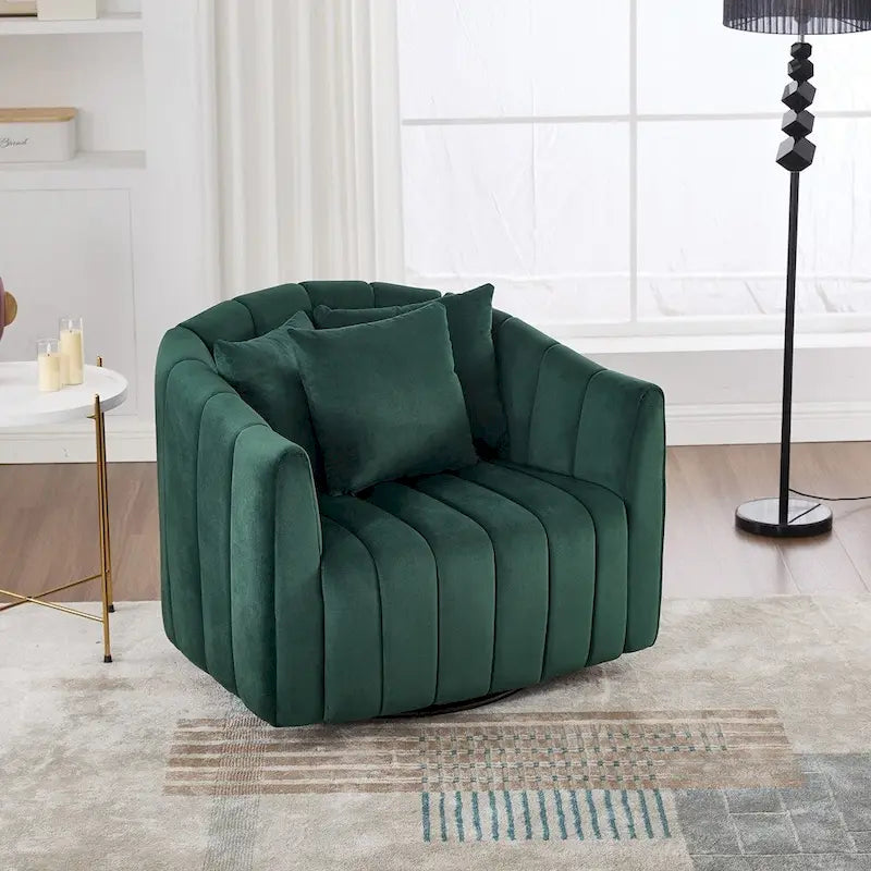 40.35W Upholstered Oversized 360 Swivel Accent Barrel Chair