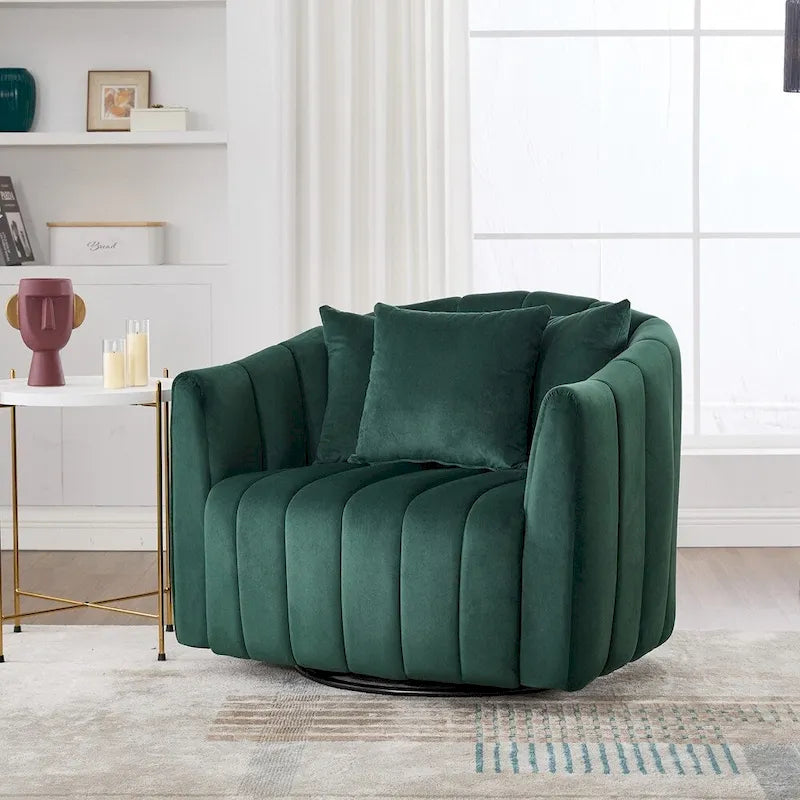40.35W Upholstered Oversized 360 Swivel Accent Barrel Chair